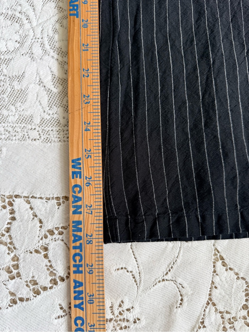 Lane Bryant Linen Rayon Pinstripe Wide Leg Pants Black White Size 14/16 - Picture 6 of 12